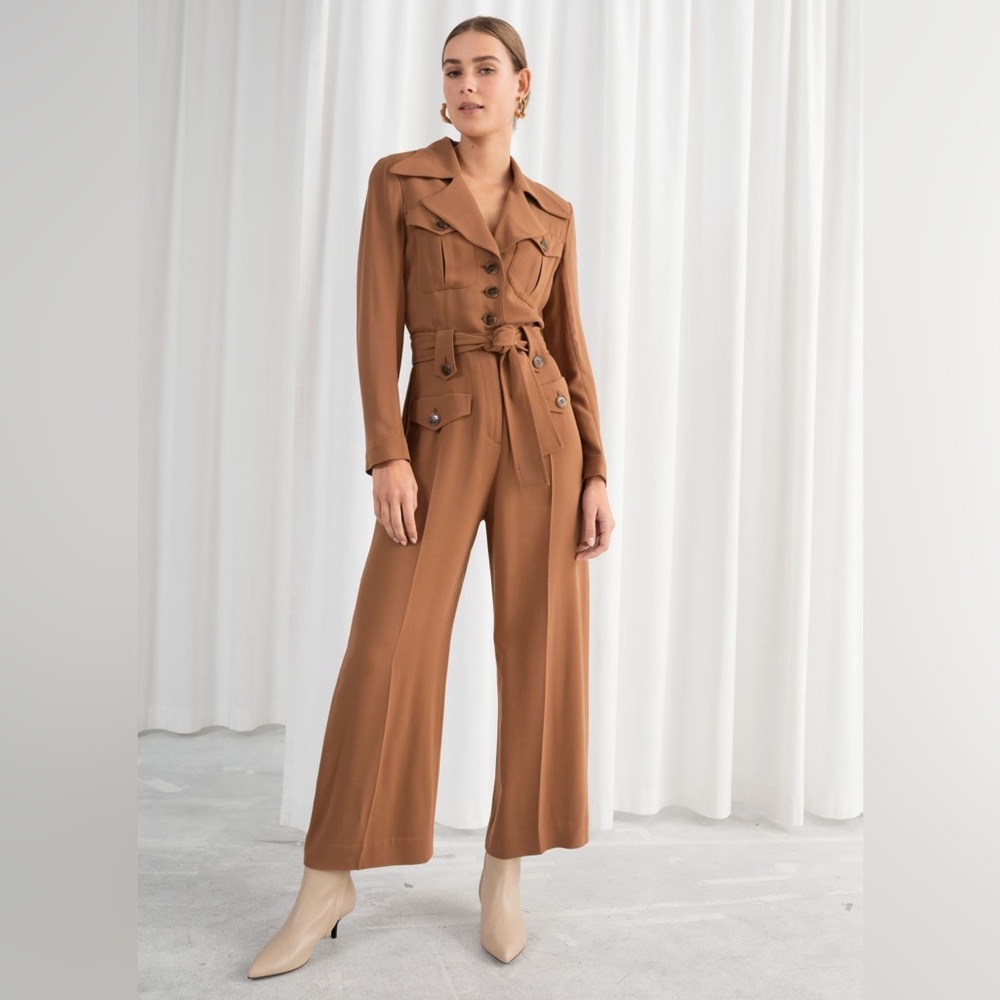 & Other Stories Chestnut Brown Jumpsuit